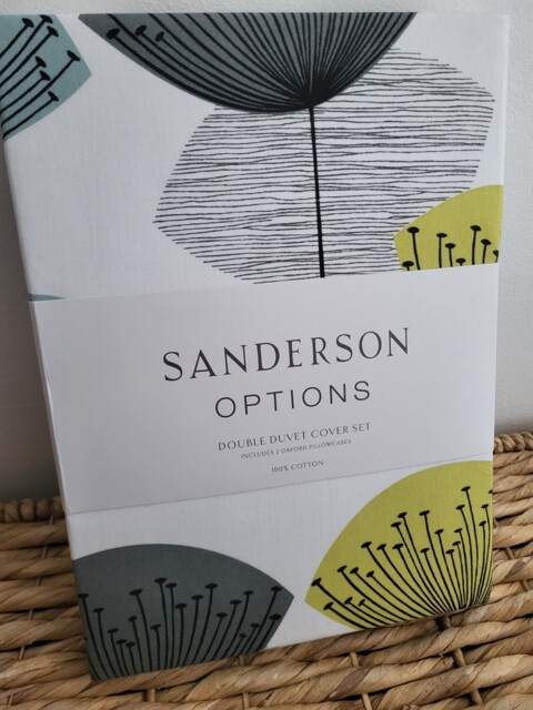 Sanderson Options Dandelion Clocks Duvet Cover Set Double - Bnip