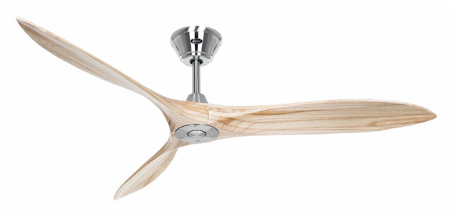 Dc Ceiling Fan With Remote Indoor Fan Eco Airscrew Chrome / Wood 152