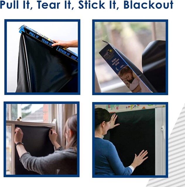Temporary Static Black Out Blinds 8 Metres Bedroom Office Nursery Room