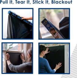 Temporary Static Black Out Blinds 8 Metres Bedroom Office Nursery Room
