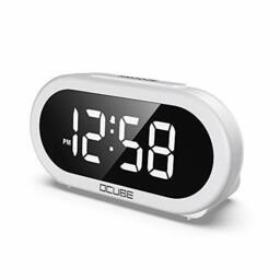 Ocube Led Digital Bedside Alarm Clock 5 Optional Alarm Sounds Usb