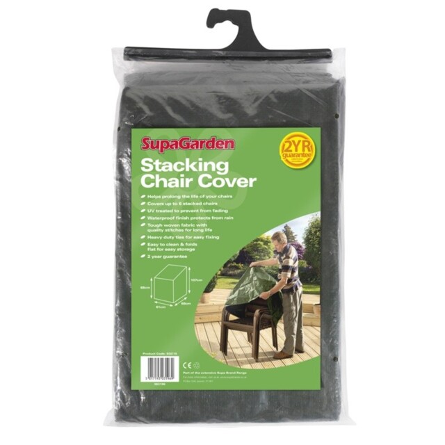 Supagarden Stacking Chair Cover W: 61cm, H: 68cm-107cm, D: 68cm
