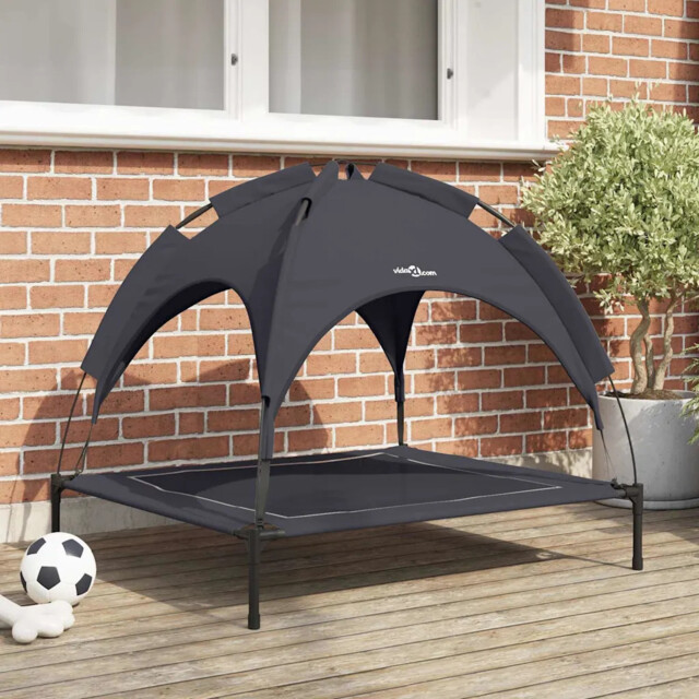 Dog Bed Black L Steel Vidaxl