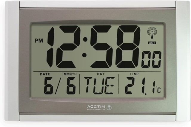 Acctim Stratus Digital Wall/desk Clock Radio Controlled Lcd Display