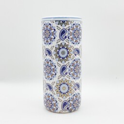 Umbrella Stand 18 Inch Decorative Hallway Floor Holder Metal Vase Blue