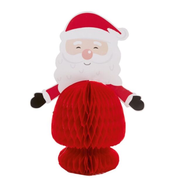 Christmas Hanging Honeycomb Decorations 33cm - Santa Or Reindeer