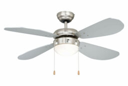 "Ceiling Fan Light With Pull Cord Classic Nickel Fan 105 Cm 42"" Living"