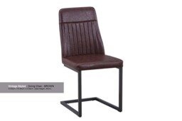 Vintage Brown Leather Dining Chair (pack Of Two)