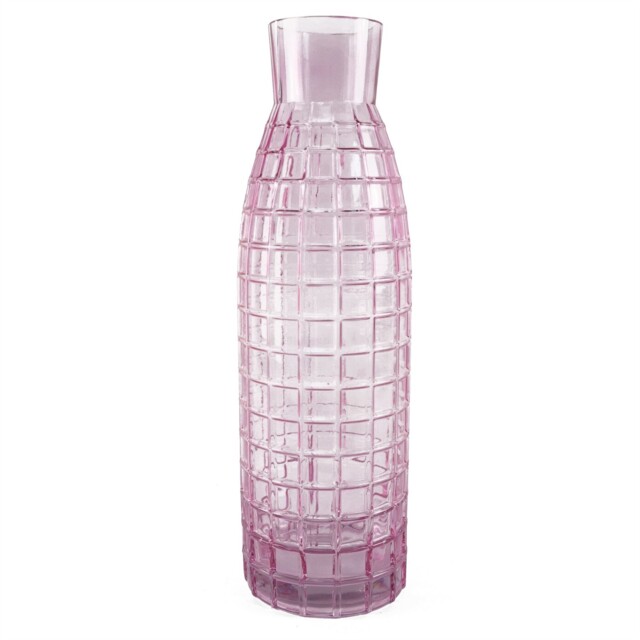 49cm Tall Pink Square Glass Vase Decorative Flower Display Home Decor