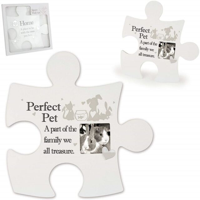 Pet Photo Frame Love Jigsaw Wall Art Animal Lover Gift Idea Said With