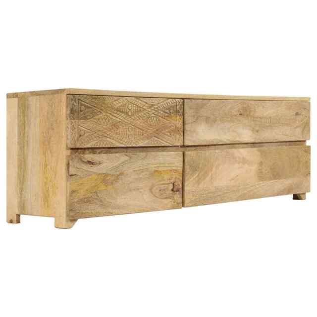 Tv Cabinet Solid Mango Wood 110x30x40 Cm Vidaxl