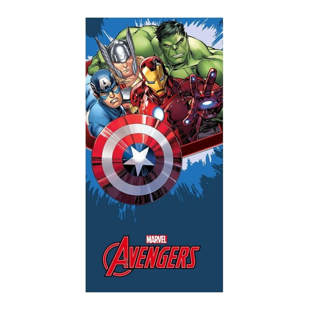 Marvel Avengers Towel Blue 100% Cotton Children's Bath Beach Pool