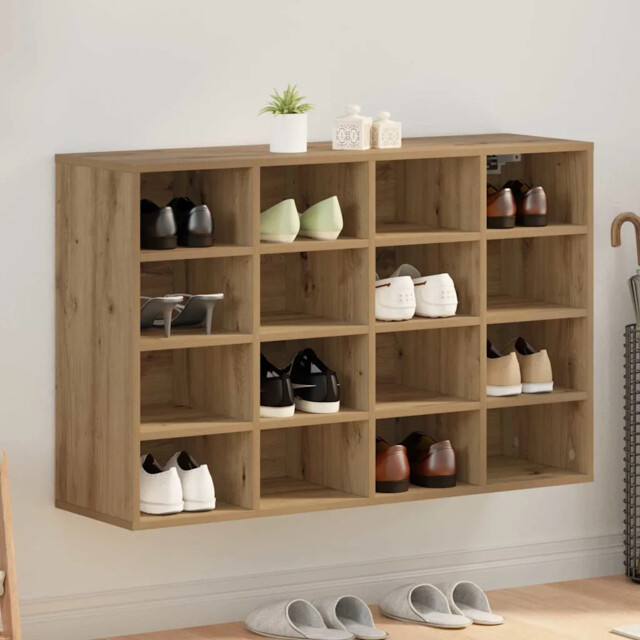 Shoe Cabinet Artisan Oak 103 X 30 X 67 Cm Engineered Wood Vidaxl