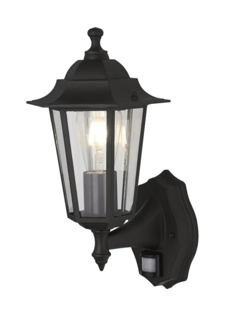 Outdoor Light Black Alex Wall Ip44 Pir Motion Sensor Searchlight