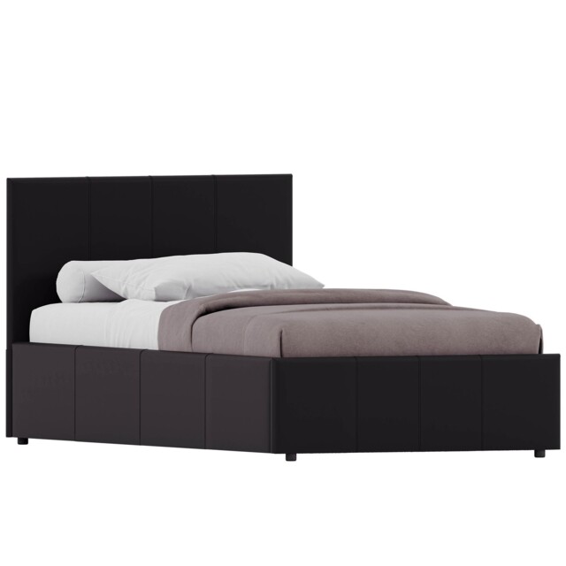 Ottoman Storage Bed Gas Lift Double King Size Leather Bed Slatted Base