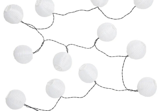 Ikea Solvinden 12 Outdoor Led Lights Battery Powered White Balls