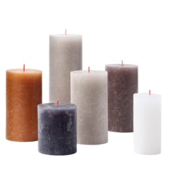 Rustic Candle Gift Set - Neutrals - Box Of 6 Candles - Long Burning