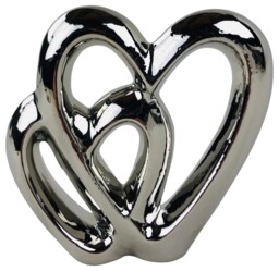 Sil Interiors Silver Double Heart Ornament One Size,