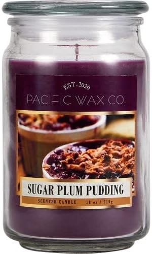 Pacific Wax Co Sugar Plum Pudding Scented Candle Large Jar - 510g - 85