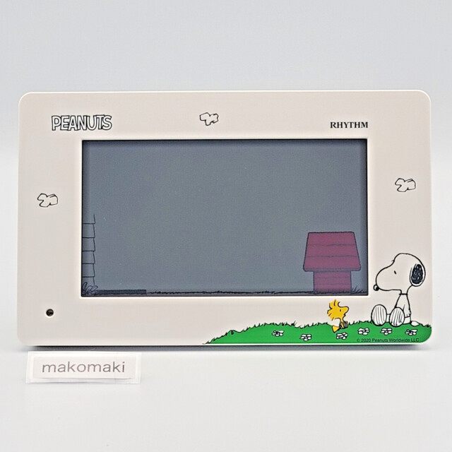 Rhythm Peanuts Snoopy Digital Clock Alarm Calendar Desk White Funny