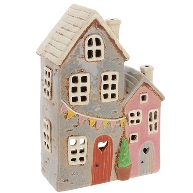 Village Pottery Garden Double House Tealight Holder 350070