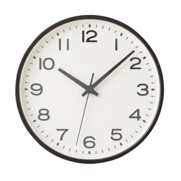 Muji Analog Wall Clock Quarts Mj-aclbk2 Round Large Black Φ264 D45mm