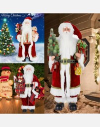Standing Santa Claus Christmas Room Decoration Figure Traditional Xmas
