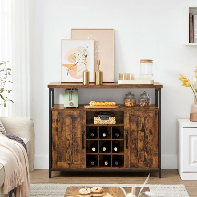 Storage Cabinet Sideboard And Buffet Table With Wine Holder Cupboard