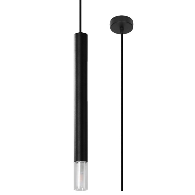 Indoor Pendant Lamp Wezyr 1 Steel/glass Black G9 Led Sollux Lighting