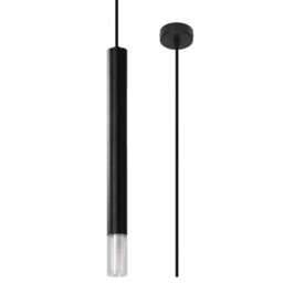 Indoor Pendant Lamp Wezyr 1 Steel/glass Black G9 Led Sollux Lighting