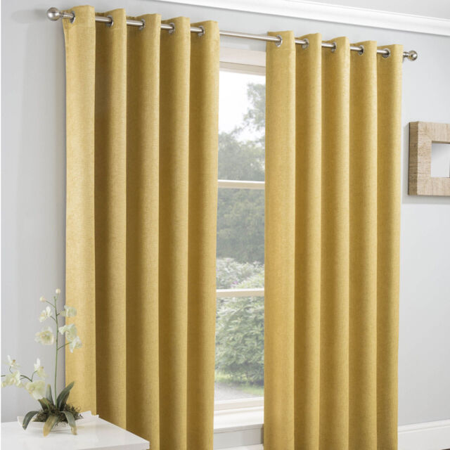 Blockout Eyelet Ready Made Curtains Vogue Choice Of Colours And Sizes