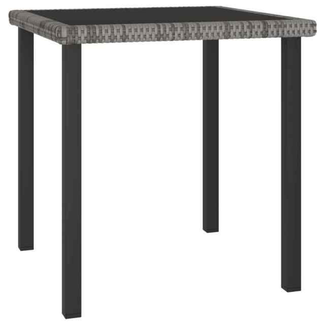 Garden Dining Table Grey 70x70x73 Cm Poly Rattan Vidaxl