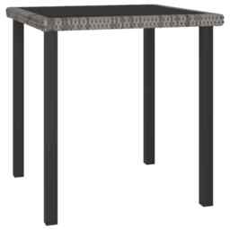 Garden Dining Table Grey 70x70x73 Cm Poly Rattan Vidaxl