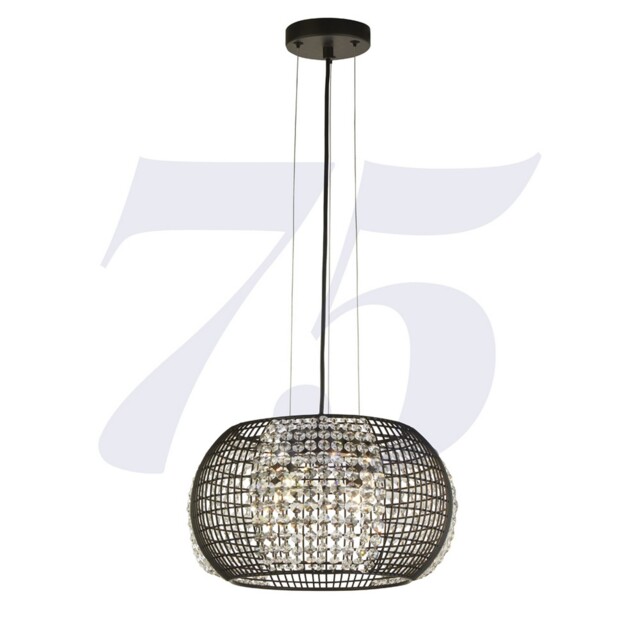 4 Light Black Finish Shade Pendant Home Indoor Light With Crystal