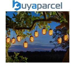 10 X Smart Garden Solar Hanging Lantern Cool Flame Led String Lights