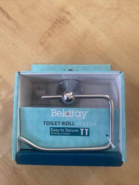 Beldray Chrome Finish Toilet Roll Holder Fixings Included Easy To