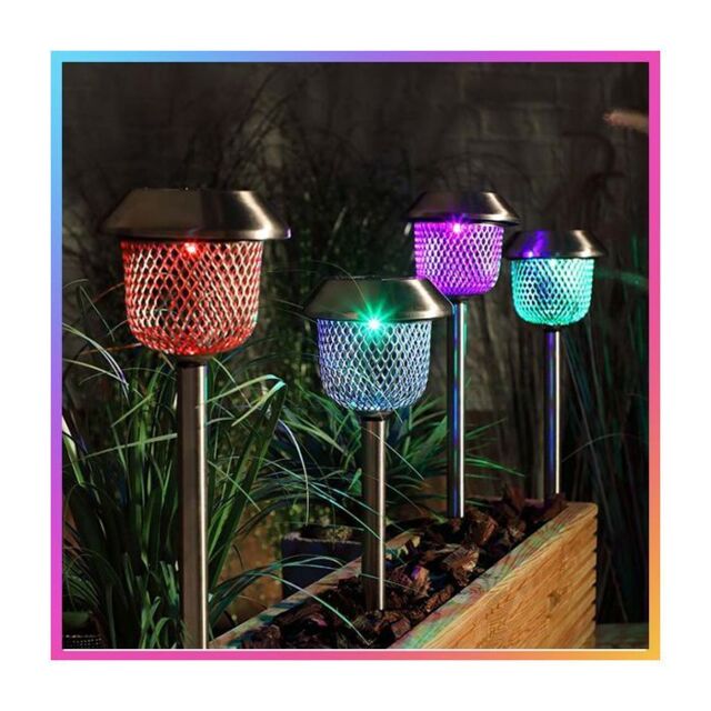 Noma Colour Changing Led Solar Powered Mesh Stake Lights