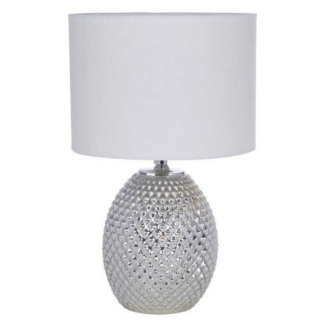 Chantelle Champagne Silver Metallic Diamond Glass Dual Table Lamp &