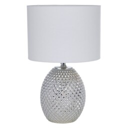 Chantelle Champagne Silver Metallic Diamond Glass Dual Table Lamp &