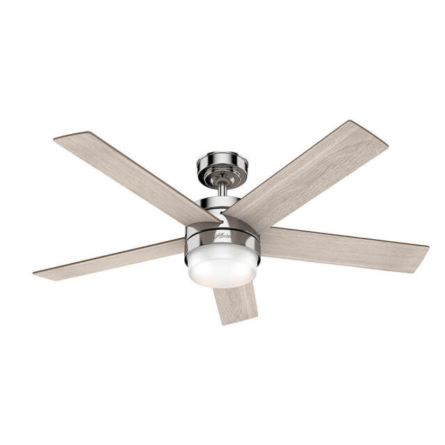 Ceiling Fan With Lights Hunter Claudette Glossy Nickel Fan With Remote