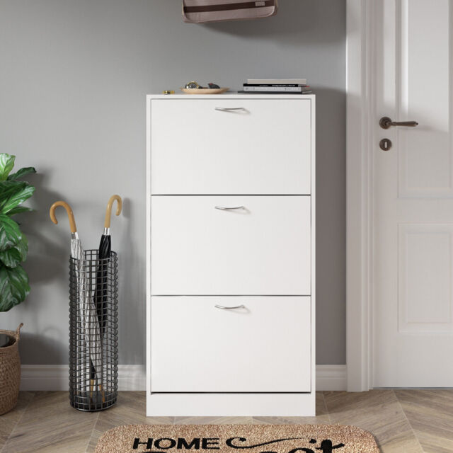 Mondeer Shoe Cabinet Cupboard Storage Shoe Organizer 3 Drawer Living