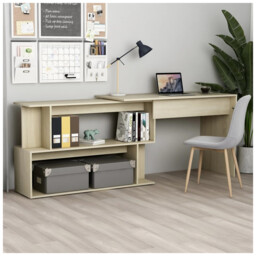 Desk 200x50x76cm Sonoma Oak Engineered Wood Minimalist Home Office