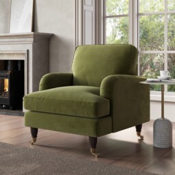 Green Velvet Armchair With Ruched Saddle Arms Wooden Gold Legs