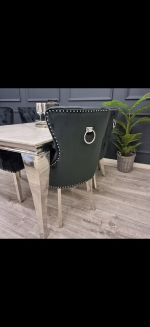 Luxury Velvet Dining Chair Knocker Back Stud Detail 95cm High