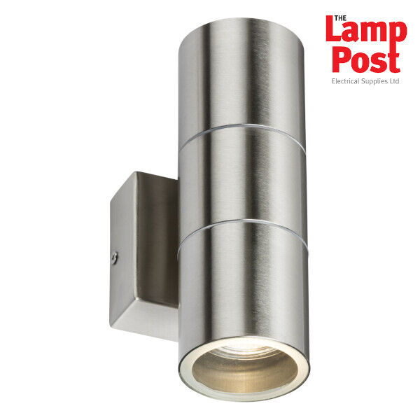 Knightsbridge Owall2bc 230v Ip54 Gu10 Up & Down Wall Light - Brushed