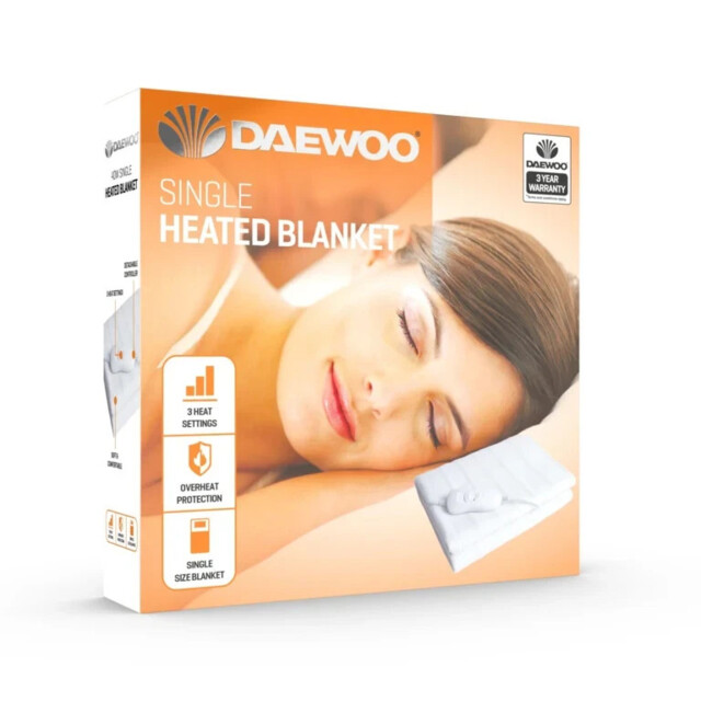Daewoo Electric Blanket 3 Settings Heated Under Bed Winter Warming 40w