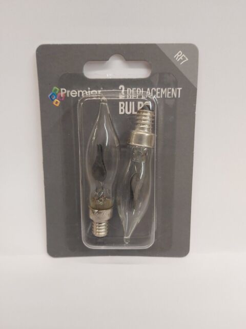 Premier Rf7, 1 X Pack Of 2 Clear Spare Christmas Flicker Light Bulbs,