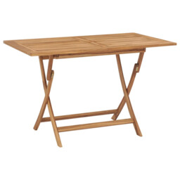 Garden Table Brown Teak 120x70x75cm Foldable Outdoor Dining With