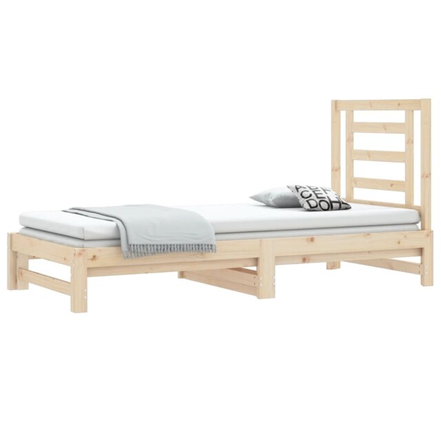 Solid Wood Pine Pull-out Day Bed Sofa Bed Multi Colours