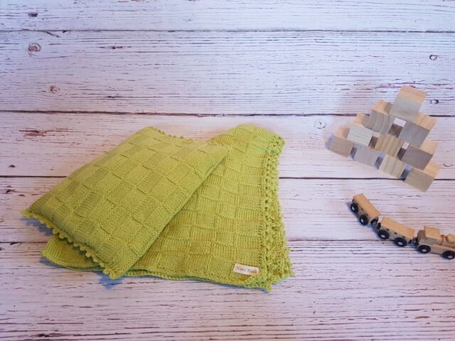 Soft Handmade Baby Blanket With Pillowcase, Green Dream